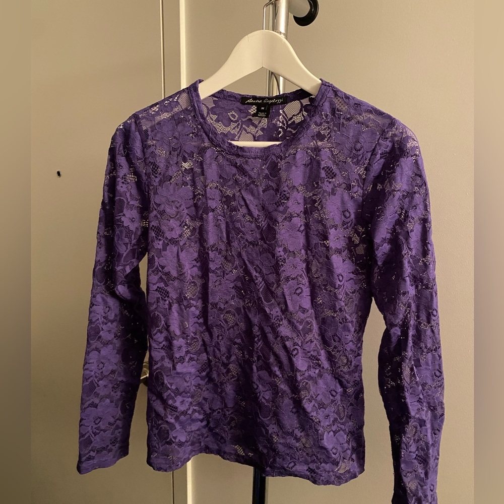 Saudra Augelazzi Purple Lace Top